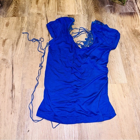 Lace up open back top - Picture 5 of 7